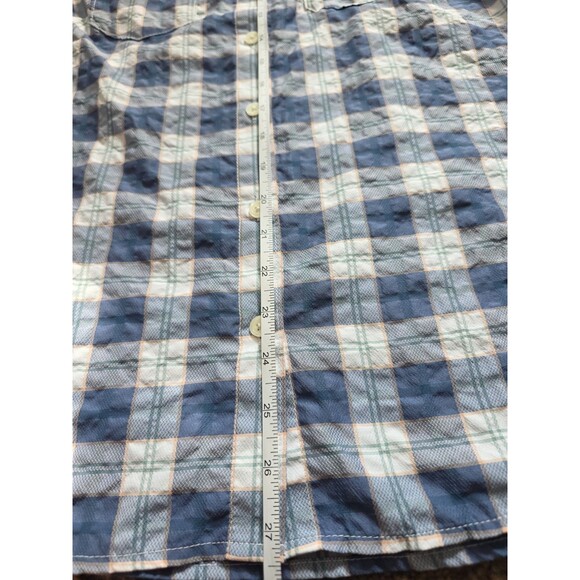 Eddie Bauer Women’s M Plaid Short Sleeve Hiking Outdoor Shirt Quick Dry Blue - Picture 12 of 13